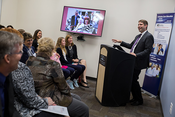 Dr. Gary Buckholz speaks at the awards ceremony 