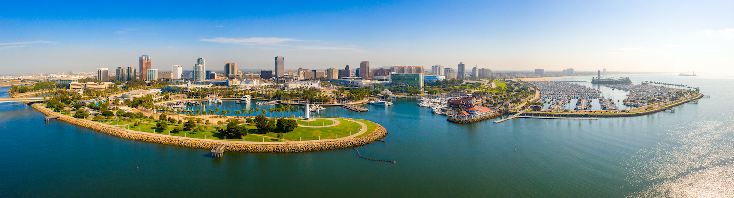 Aerial view of Long Beach CA